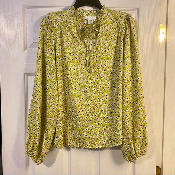 Cupcakes and Cashmere Ditzy Floral Prairie Tunic Blouse Long Sleeve Size Med - Picture 2 of 4